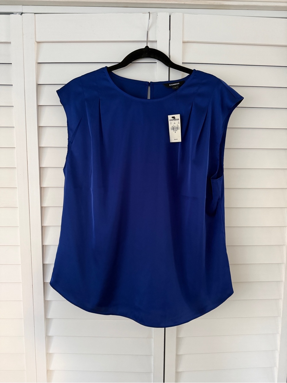 NWT 🏷️ Express Sleeveless Satin Top - Cobalt Blue